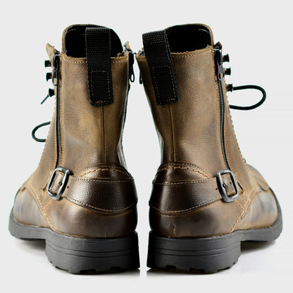 Brązowe skórzane buty motocyklowe męskie – Blake | Jordan Handmade Shoes – zdjęcie 6