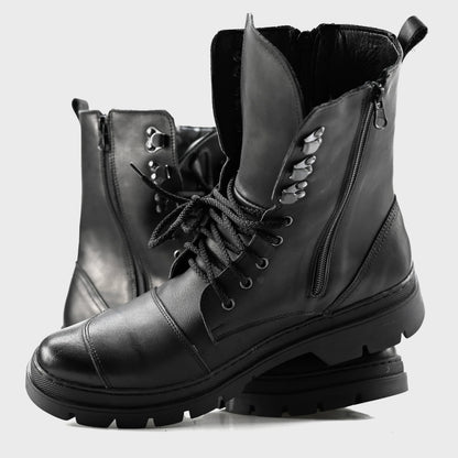 Buty motocyklowe męskie Gregory – czarne trzewiki skórzane | Jordan Handmade Shoes – zdjęcie 5