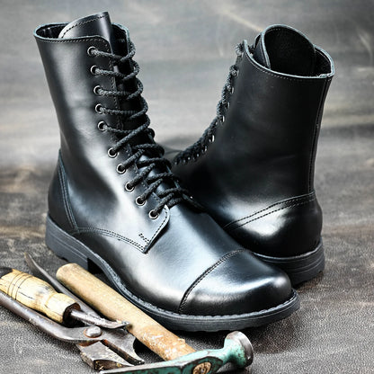 Skórzane męskie wysokie czarne sztyblety – Corvo | Jordan Handmade Shoes – zdjęcie 10