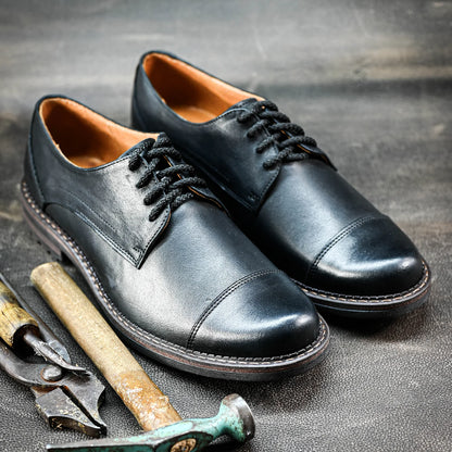 Czarne skórzane półbuty męskie – Dante | Jordan Handmade Shoes – zdjęcie 7