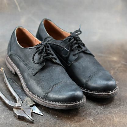 Czarne skórzane półbuty męskie – Mauro | Jordan Handmade Shoes – zdjęcie 7