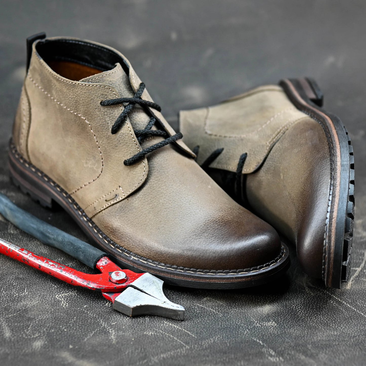 Handmade Brown Leather Men’s Combat Boots – Hawk | KarolShoes