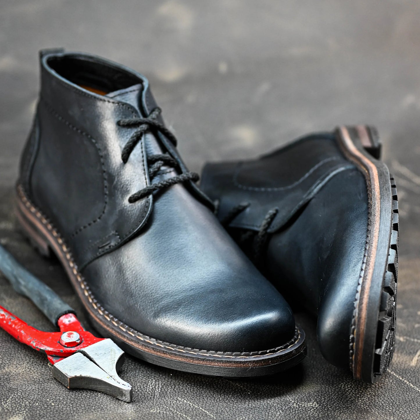 Handmade Black Leather Men’s Combat Boots – Hawk | KarolShoes