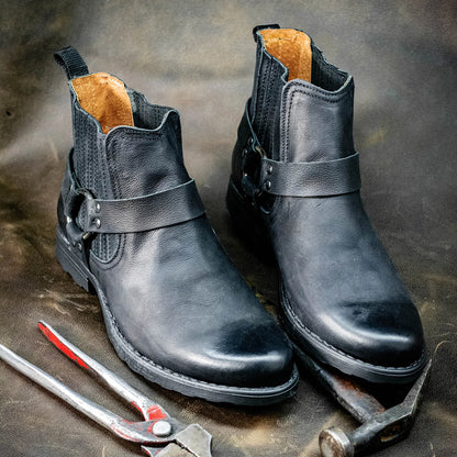 Kowbojki męskie skórzane czarne – Aston | Jordan Handmade Shoes – zdjęcie 7