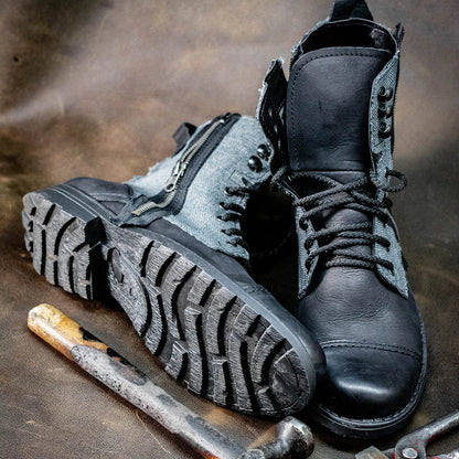 Sztyblety męskie skórzane czarne – Linen | Jordan Handmade Shoes – zdjęcie 9