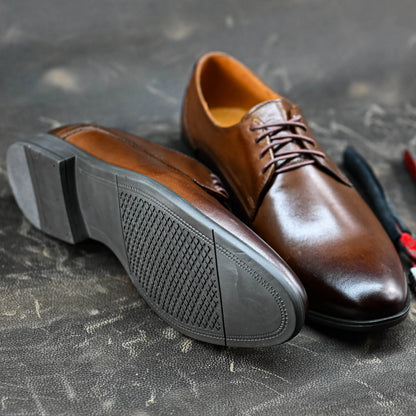 Brązowe skórzane półbuty męskie – Milano | Jordan Handmade Shoes – zdjęcie 10