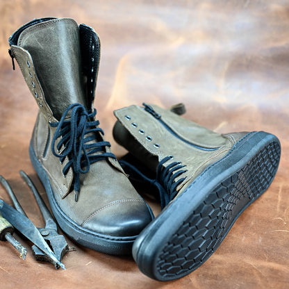 Skórzane męskie wysokie brązowe buty – Liam | Jordan Handmade Shoes – zdjęcie 8