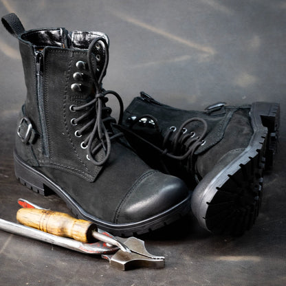 Czarne damskie skórzane botki – Aria | Jordan Handmade Shoes – zdjęcie 8