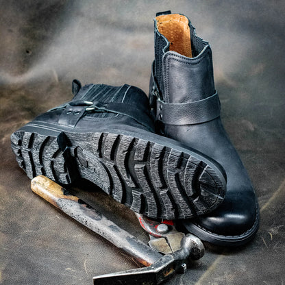 Kowbojki męskie skórzane czarne – Aston | Jordan Handmade Shoes – zdjęcie 9