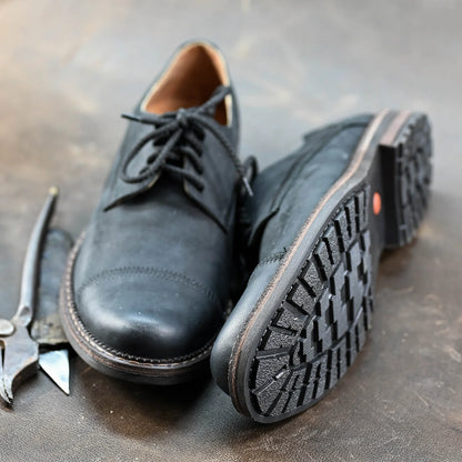 Czarne skórzane półbuty męskie – Mauro | Jordan Handmade Shoes – zdjęcie 8