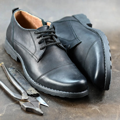 Czarne skórzane półbuty męskie – Paul | Jordan Handmade Shoes – zdjęcie 7