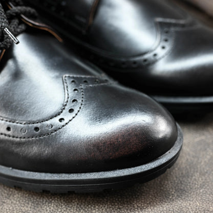 Czarne skórzane brogsy męskie – Oxford Ridge | Jordan Handmade Shoes – zdjęcie 8