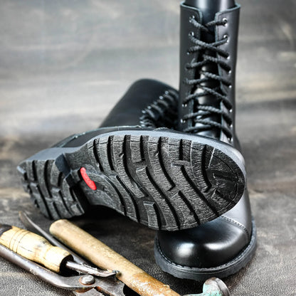 Skórzane męskie wysokie czarne sztyblety – Corvo | Jordan Handmade Shoes – zdjęcie 8