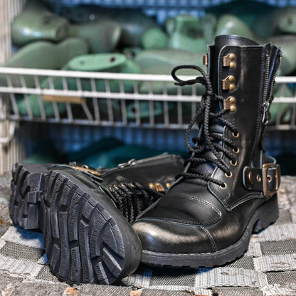Czarne BS skórzane buty motocyklowe męskie – Sonny | Jordan Handmade Shoes – zdjęcie 9