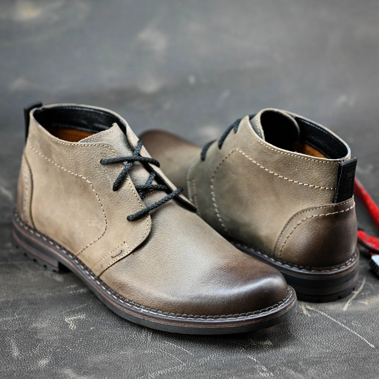 Handmade Brown Leather Men’s Combat Boots – Hawk | KarolShoes