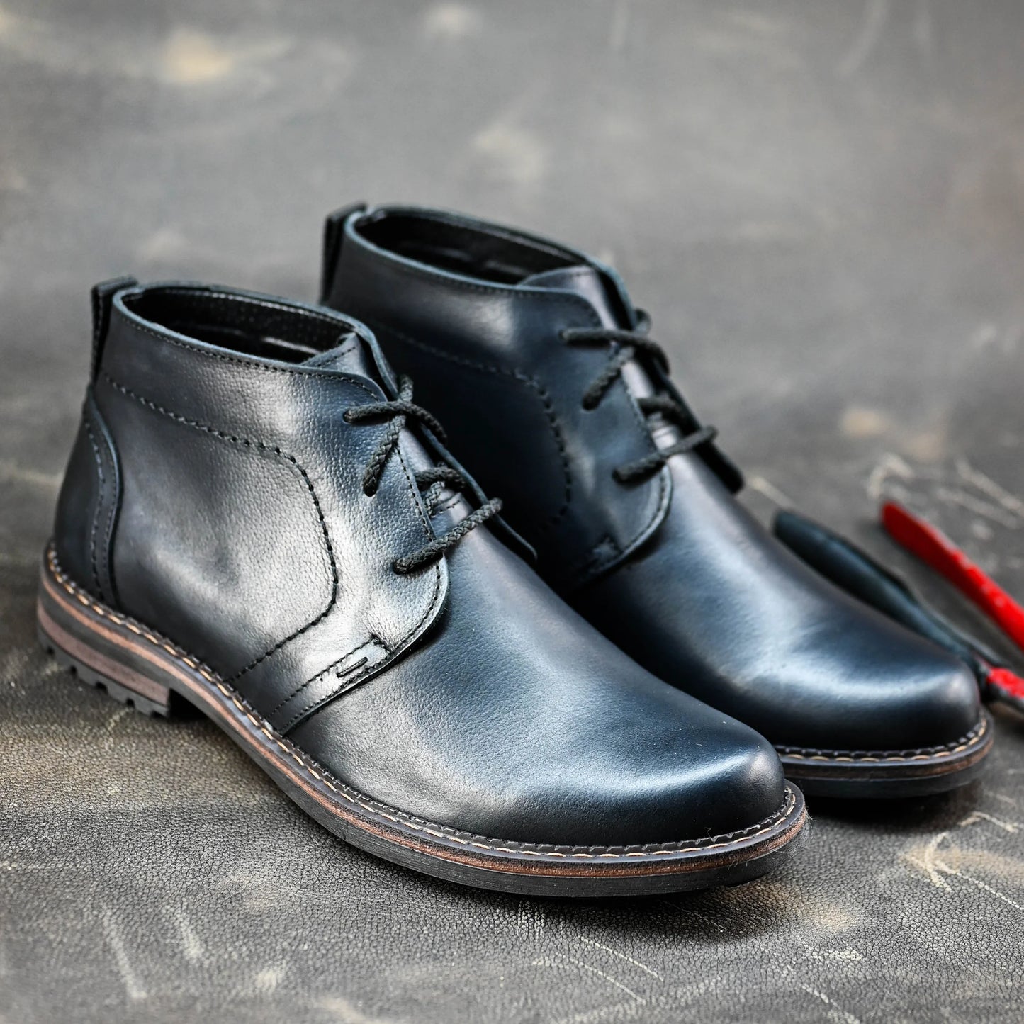 Handmade Black Leather Men’s Combat Boots – Hawk | KarolShoes