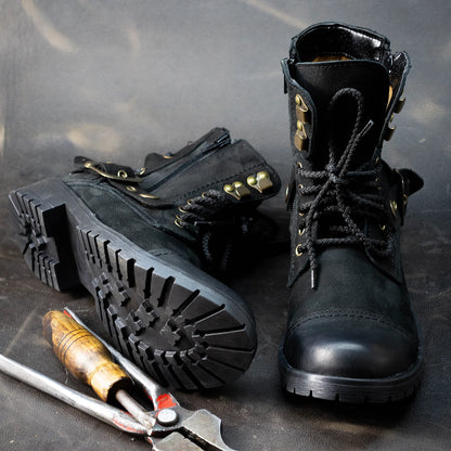 Czarne damskie skórzane botki – Elira | Jordan Handmade Shoes – zdjęcie 9