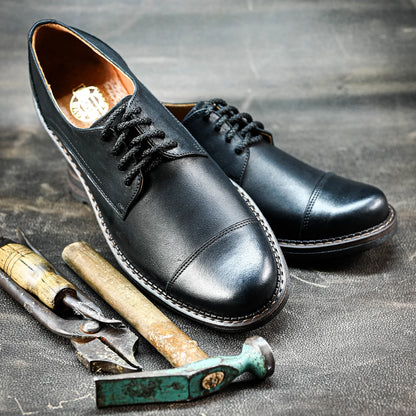 Czarne skórzane półbuty męskie – Dante | Jordan Handmade Shoes – zdjęcie 8