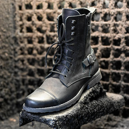 Skórzane męskie wysokie czarne sztyblety – Noah | Jordan Handmade Shoes – zdjęcie 9