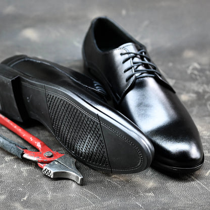 Czarne skórzane półbuty męskie – Milano | Jordan Handmade Shoes – zdjęcie 7
