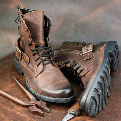 Sztyblety męskie skórzane brązowe – Maron | Jordan Handmade Shoes – zdjęcie 6