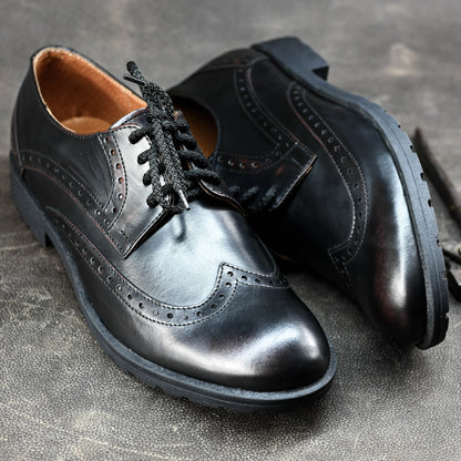 Czarne skórzane brogsy męskie – Oxford Ridge | Jordan Handmade Shoes – zdjęcie 9
