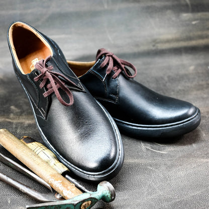 Czarne skórzane półbuty męskie – Luca | Jordan Handmade Shoes – zdjęcie 8