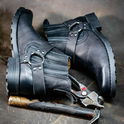 Kowbojki męskie skórzane czarne – Aston | Jordan Handmade Shoes – zdjęcie 8
