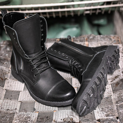 Skórzane męskie wysokie czarne sztyblety – Landon | Jordan Handmade Shoes – zdjęcie 9