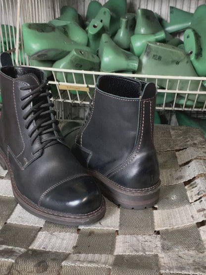 Sztyblety męskie skórzane czarne – Classic | Jordan Handmade Shoes